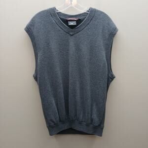 Mizuno Windlite Flex V Neck Pullover Sweater Vest Knit Windproof Golf Gray SZ L